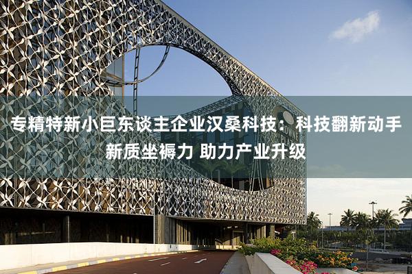 专精特新小巨东谈主企业汉桑科技：科技翻新动手新质坐褥力 助力产业升级