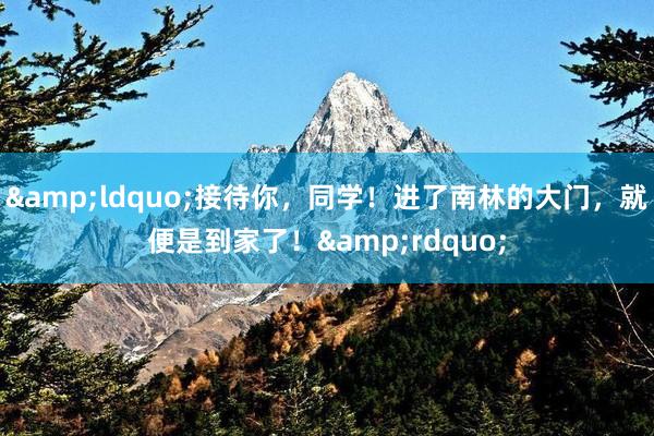 &ldquo;接待你，同学！进了南林的大门，就便是到家了！&rdquo;