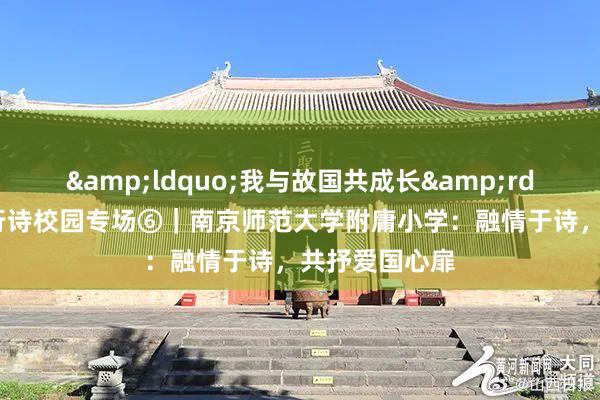 &ldquo;我与故国共成长&rdquo;爱国三行诗校园专场⑥｜南京师范大学附庸小学：融情于诗，共抒爱国心扉