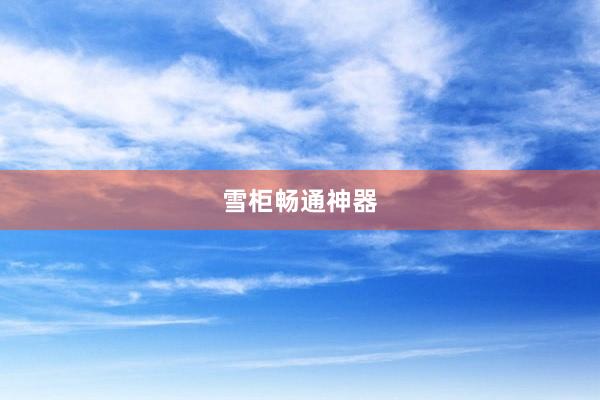 雪柜畅通神器