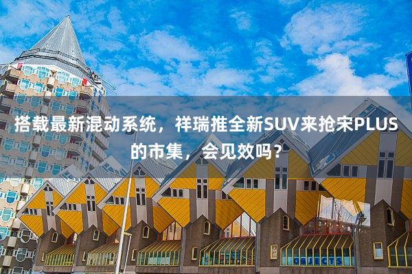 搭载最新混动系统，祥瑞推全新SUV来抢宋PLUS的市集，会见效吗？