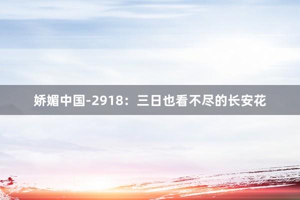 娇媚中国-2918：三日也看不尽的长安花
