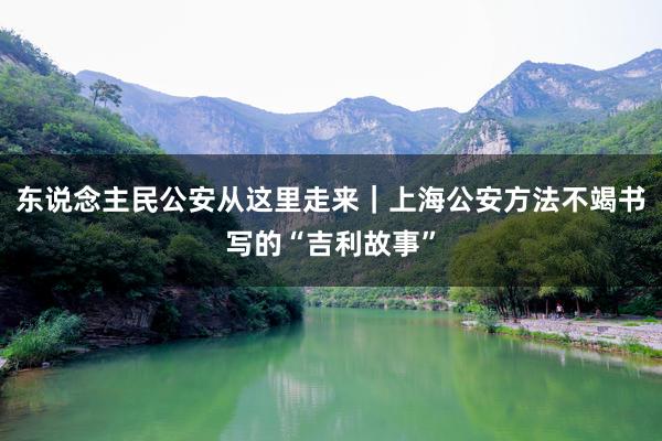 东说念主民公安从这里走来｜上海公安方法不竭书写的“吉利故事”