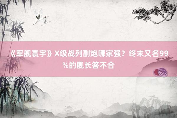 《军舰寰宇》X级战列副炮哪家强？终末又名99%的舰长答不合